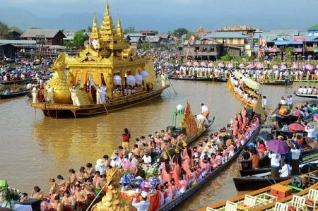 Rộn ràng lễ hội chùa Phaungtaw Oo tại đất nước Myanmar