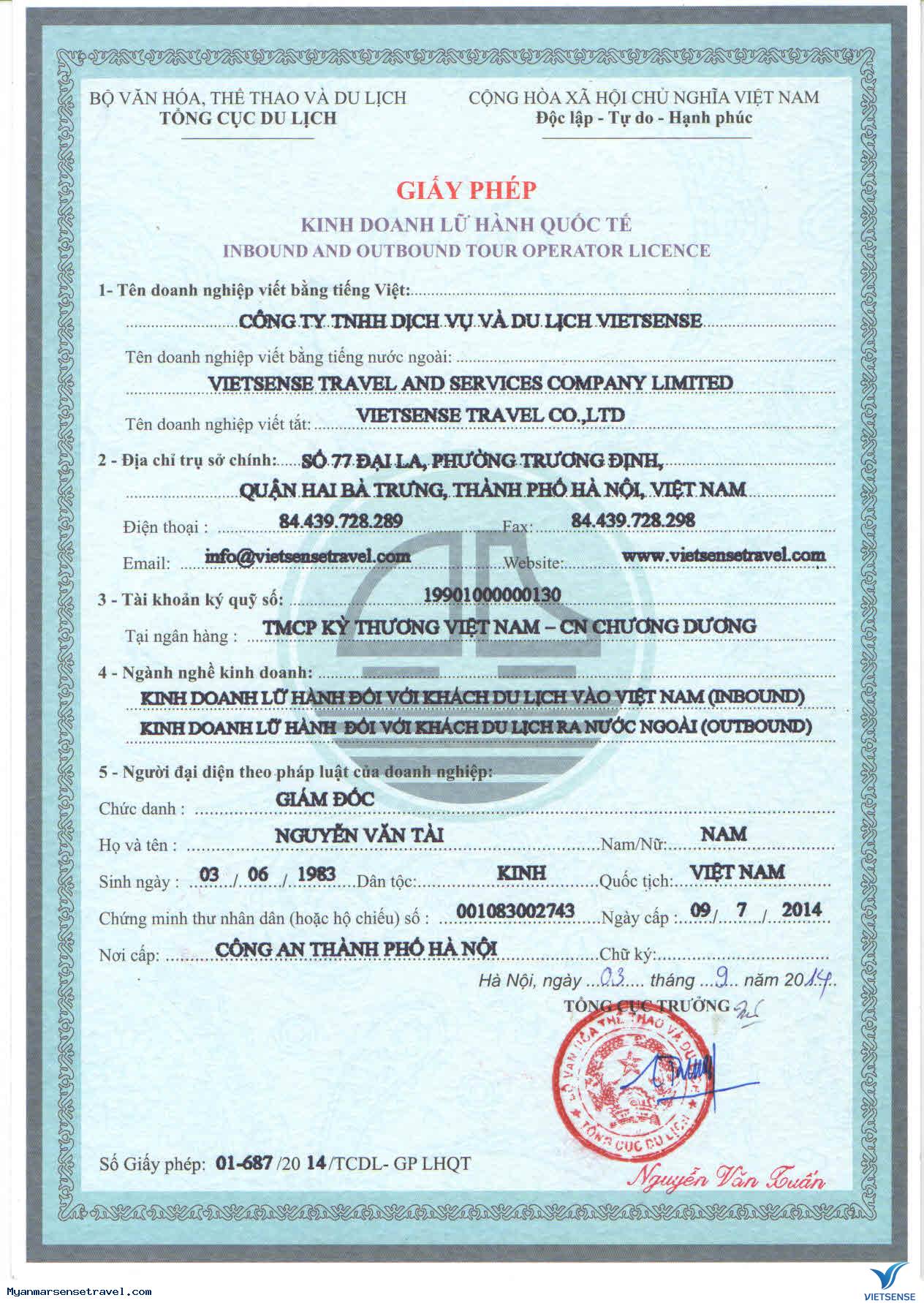 Giấy Phép Kinh Doanh Lữ Hành Du Lịch Quốc Tế